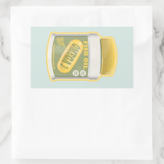 Omega 3 visolie rechthoekige sticker (Tas)