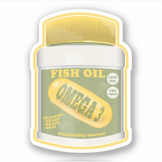Omega 3 visolie sticker (Voorkant)