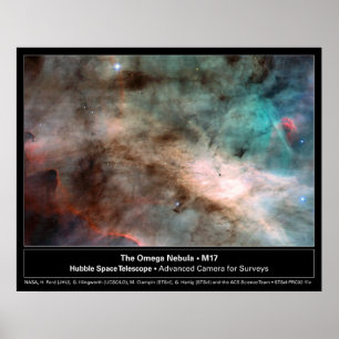 Omega Nebula M17 Hubble Telescope Foto Poster
