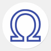 Omega Ronde Sticker (Voorkant)