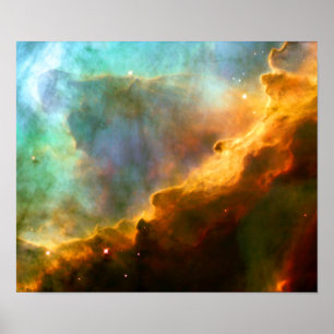 Omega / Swan Nebula (Hubble Telescope) Poster