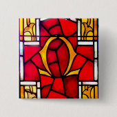 Omega Vierkante Button 5,1 Cm (Voorkant)