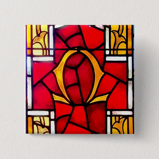 Omega Vierkante Button 5,1 Cm (Voorkant)