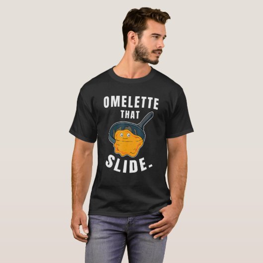 Omelet dat Slide Breakfast Egg Food T-shirt (Voorkant volledig)