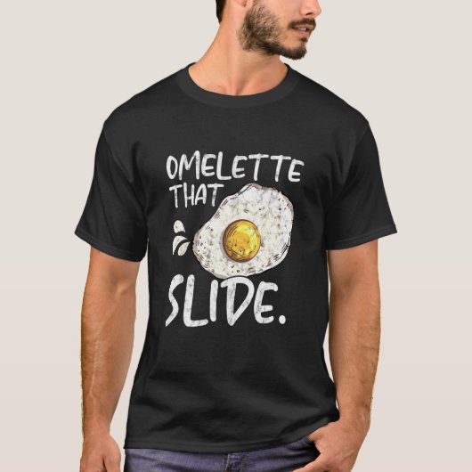 Omelet dat Slide Breakfast Egg Food T-shirt (Voorkant)