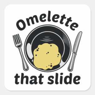 Omelet die dia vierkante sticker