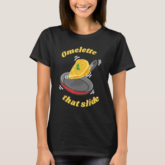 Omelet Die Glijdende Ei Ontbijt Omelet T-shirt (Voorkant)