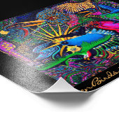 Omen Birds Postmodern Colorful Santa Fe Outsider Foto Afdruk (Hoek)