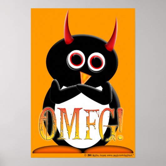 OMFG! Grappig Evil Penguin Poster (Voorkant)