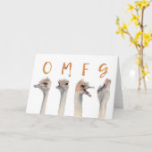 OMFG, het is je verjaardag | Grappige struisvogels Kaart (Gele Bloem)