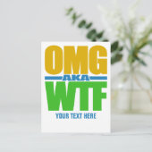 OMG, aangepast briefkaart WTF (Staand voorkant)