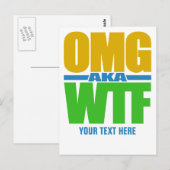 OMG, aangepast briefkaart WTF (Voorkant / Achterkant)