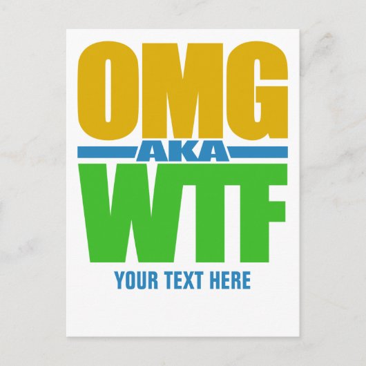 OMG, aangepast briefkaart WTF (Voorkant)