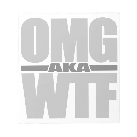 OMG, aangepast notitieblok WTF (Voorkant)
