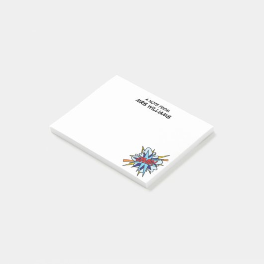 OMG Aangepaste naam leuk retro stripboek Post-it® Notes (Schuin)