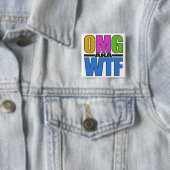 OMG, aangepaste WTF-knop Vierkante Button 5,1 Cm (In situ)
