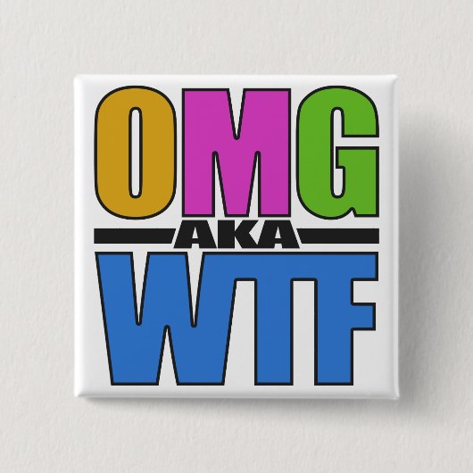 OMG, aangepaste WTF-knop Vierkante Button 5,1 Cm (Voorkant)