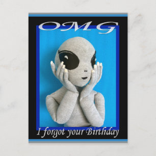 OMG Alien - Vergeten Verjaardag Briefkaart