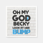 OMG Becky| Blue 90's Urban Retro Baby shower Favor Servet (Voorkant)