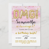 OMG! Birthday Confetti Uitnodiging (Voorkant)