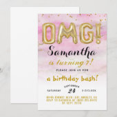 OMG! Birthday Confetti Uitnodiging (Voorkant / Achterkant)