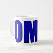 OMG! blauw Koffiemok (Voorkant links)