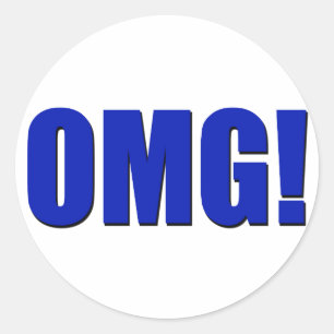 OMG! blauw Ronde Sticker