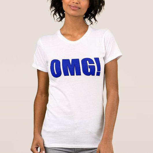 OMG! blauw T-shirt (Voorkant)