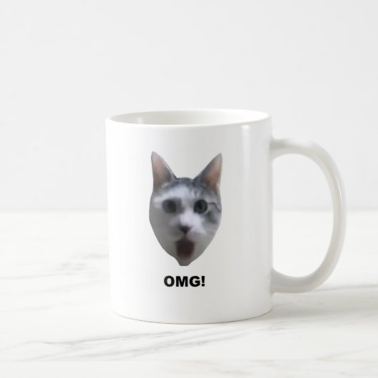 OMG CAT. (wat heeft hij gezien?) Koffiemok (Rechts)