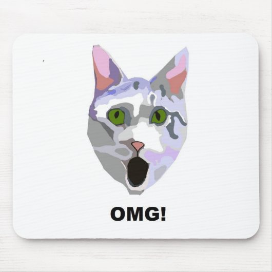 OMG! CAT "Wat heeft hij gezien?" Muismat (Voorkant)