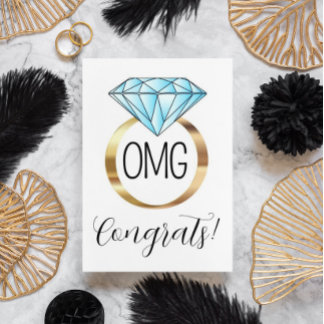 OMG Congrats Diamond Verloving Ring Kaart