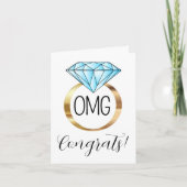 OMG Congrats Diamond Verloving Ring Kaart (Voorkant)