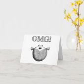OMG Cute en Funny Illustrated Fish Note Card Kaart (Gele Bloem)