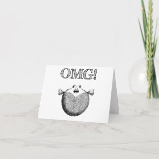 OMG Cute en Funny Illustrated Fish Note Card Kaart
