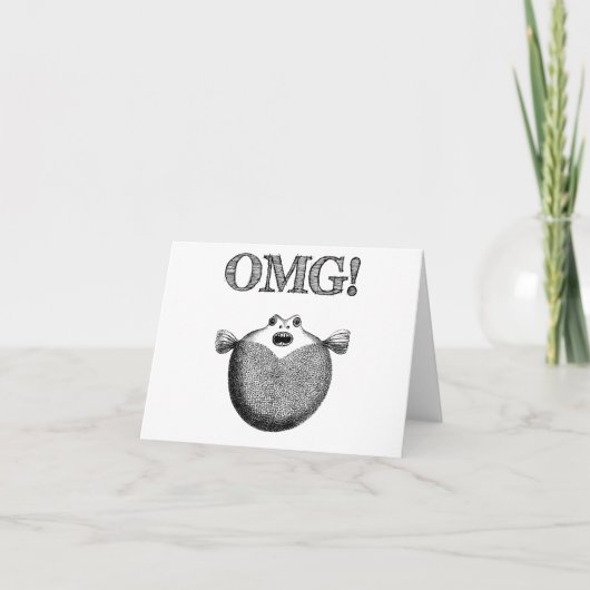 OMG Cute en Funny Illustrated Fish Note Card Kaart (Voorkant)