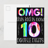 OMG! Deze Kid Is Nu 10 Dubbele Cijfers Verf Druppe Briefkaart (Voorkant / Achterkant)