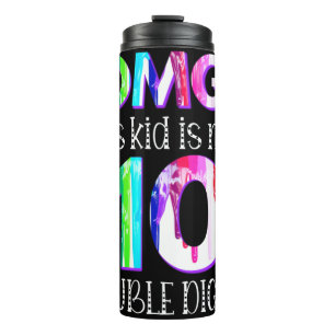 OMG! Deze peuter is nu 10 Dubbele cijfers Paint Dr Thermosbeker