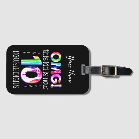 OMG! Dit Kind is nu 10 dubbelcijferige verfdrukkin Bagagelabel (Voorkant (horizontaal))