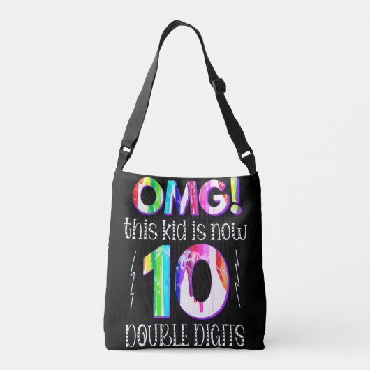 OMG! Dit Kind is nu 10 dubbelcijferige verfdrukkin Crossbody Tas (Achterkant)