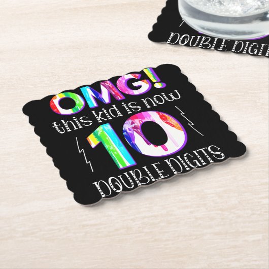 OMG! Dit Kind is nu 10 dubbelcijferige verfdrukkin Kartonnen Onderzetters (Gebogen)