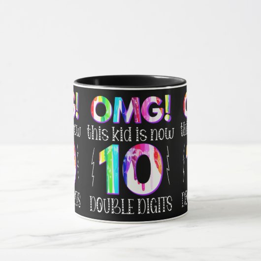 OMG! Dit Kind is nu 10 dubbelcijferige verfdrukkin Mok (Midden)