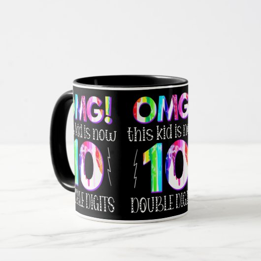 OMG! Dit Kind is nu 10 dubbelcijferige verfdrukkin Mok (Voorkant links)