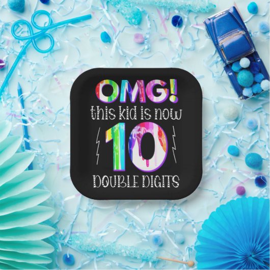 OMG! Dit Kind is nu 10 dubbelcijferige verfdrukkin Papieren Bordje (Feest)