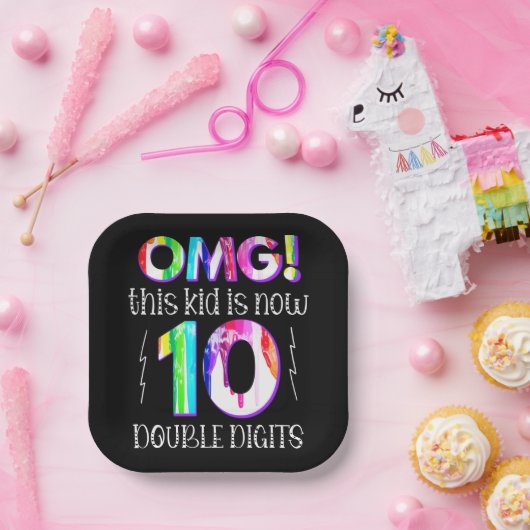 OMG! Dit Kind is nu 10 dubbelcijferige verfdrukkin Papieren Bordje (Feest)