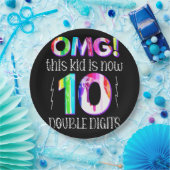 OMG! Dit Kind is nu 10 dubbelcijferige verfdrukkin Papieren Bordje (Feest)
