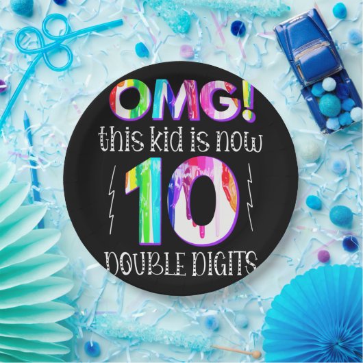 OMG! Dit Kind is nu 10 dubbelcijferige verfdrukkin Papieren Bordje (Feest)