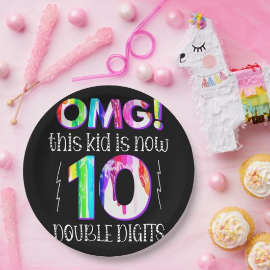 OMG! Dit Kind is nu 10 dubbelcijferige verfdrukkin Papieren Bordje (Feest)