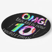 OMG! Dit Kind is nu 10 dubbelcijferige verfdrukkin Papieren Bordje (Gekanteld)