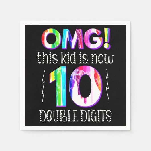 OMG! Dit Kind is nu 10 dubbelcijferige verfdrukkin Servet (Voorkant)