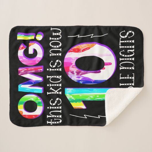 OMG! Dit Kind is nu 10 dubbelcijferige verfdrukkin Sherpa Deken (Voorkant (horizontaal))